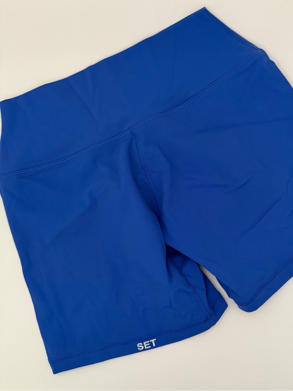 SET Active Bike Shorts Spandex Athletic Yoga Shorts Royal Blue Size Large - Picture 8 of 9